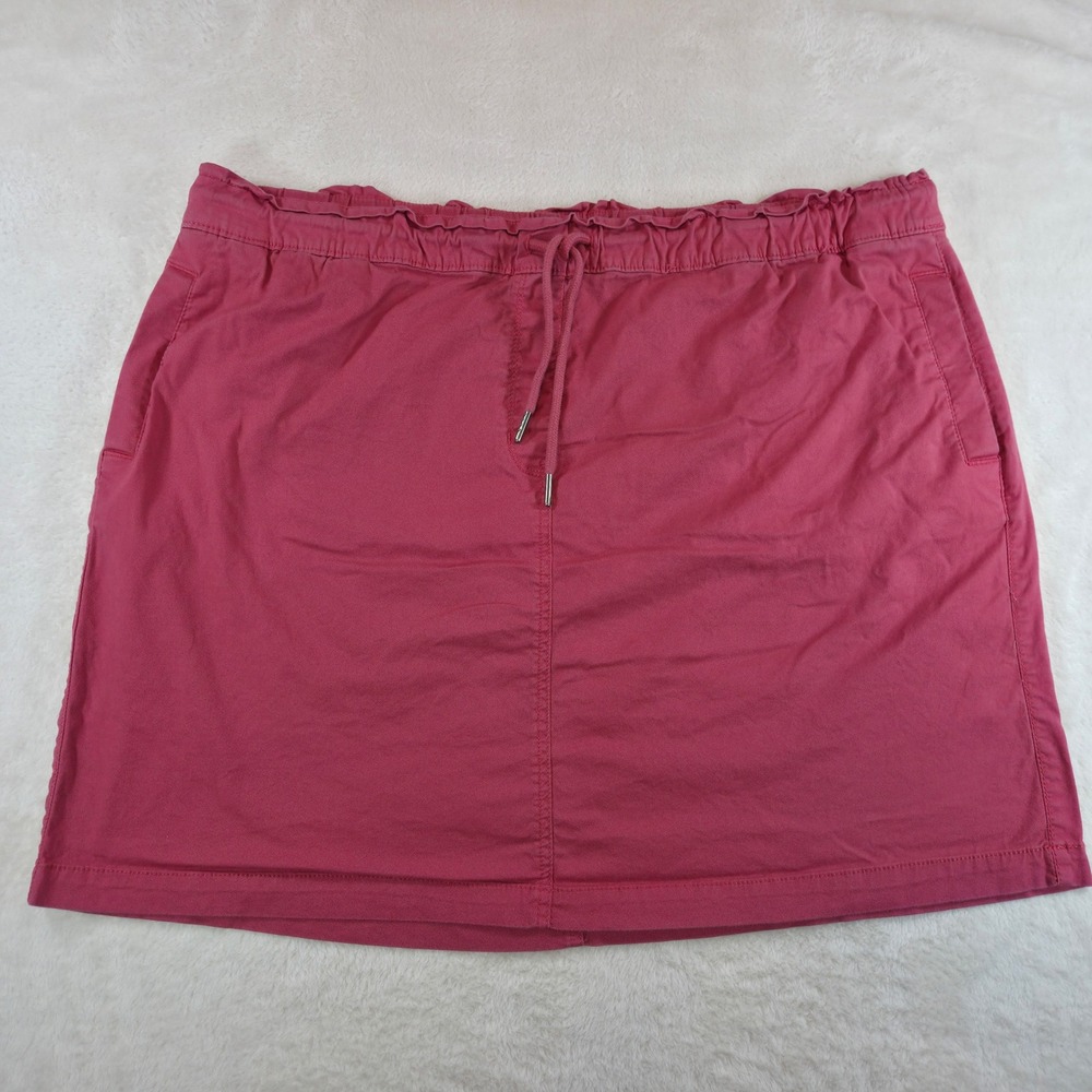 Croft & Barrow Women Skirt 2X Pink Cotton Spandex Drawstring Waist Pocket Skirt